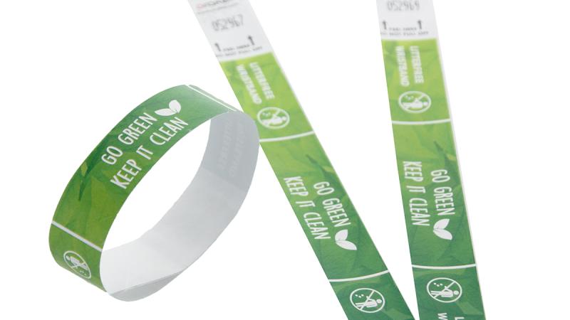 Litter-free Tyvek wristbands